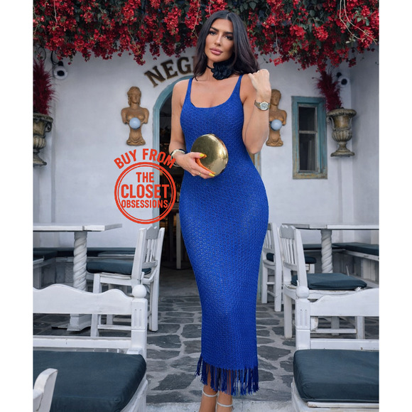 RARE!!! MANGO BLOGGER FAVE!!! Fitted Midi Dress NWT - Picture 2 of 16